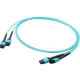 AddOn 25m MPO (Female) to MPO (Female) 24-strand Aqua OM4 Straight Fiber Trunk Cable - 100% compatible and guaranteed to work - RoHS, TAA Compliance ADD-TC-25M24-2MPF4