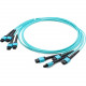 AddOn 50m MPO (Female) to MPO (Female) 48-strand Aqua OM4 Straight Fiber Trunk Cable - 100% compatible and guaranteed to work - RoHS, TAA Compliance ADD-TC-50M48-4MPF4