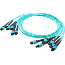 AddOn 15m MPO (Female) to MPO (Female) 72-strand Aqua OM4 Straight Fiber Trunk Cable - 100% compatible and guaranteed to work - RoHS, TAA Compliance ADD-TC-15M72-6MPF4