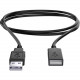 CTA Digital 6-Foot Male to Female USB 2.0 Cable (Black) - 6 ft USB Data Transfer Cable for MAC, PC - First End: 1 x Type A Male USB - Second End: 1 x Type A Female USB - Extension Cable - Shielding - Black - 1 ADD-USBB
