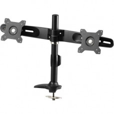 Amer Mounts Grommet Based Dual Monitor Mount for two 15"-24" LCD/LED Flat Panel Screens - Supports up to 26.5lb monitors, +/- 20 degree tilt, and VESA 75/100 - TAA Compliance AMR2P