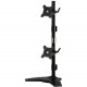 Amer Mounts Stand Based Vertical Dual Monitor Mount for two 15"-24" LCD/LED Flat Panels - Supports up to 26.5lb monitors, +/- 20 degree tilt, and VESA 75/100 - TAA Compliance AMR2SV