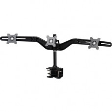 Amer Mounts Clamp Based Triple Monitor Mount for three 15"-24" LCD/LED Flat Panel Screens - Supports up to 17.6lb monitors, +/- 20 degree tilt, and VESA 75/100 - TAA Compliance AMR3C