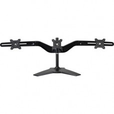 Amer Mounts Stand Based Triple Monitor Mount for three 15"-24" LCD/LED Flat Panel Screens - Supports up to 17.6lb monitors, +/- 20 degree tilt, and VESA 75/100 - TAA Compliance AMR3S