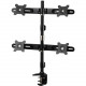 Amer Mounts Clamp Based Quad Monitor Mount for four 15"-24" LCD/LED Flat Panel Screens - Supports up to 17.6lb monitors, +/- 20 degree tilt, and VESA 75/100 AMR4C