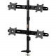 Amer Mounts Grommet Based Quad Monitor Mount for four 15"-24" LCD/LED Flat Panel Screens - Supports up to 17.6lb monitors, +/- 20 degree tilt, and VESA 75/100 AMR4P