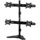 Amer Mounts Stand Based Quad Monitor Mount for four 15"-24" LCD/LED Flat Panel Screens - Supports up to 17.6lb monitors, +/- 20 degree tilt, and VESA 75/100 AMR4S