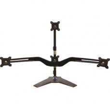 Amer Mounts Stand Base Quad Monitor Mount. One Over Three. Up to 24" and 17.5 lbs Each - Up to 24" Screen Support - 70.40 lb Load Capacity - Flat Panel Display Type Supported - 50.4" Height x 12.1" Width x 28.5" Depth - Black - St