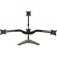Amer Mounts Stand Base Quad Monitor Mount. One Over Three. Up to 24" and 17.5 lbs Each - Up to 24" Screen Support - 70.40 lb Load Capacity - Flat Panel Display Type Supported - 50.4" Height x 12.1" Width x 28.5" Depth - Black - St