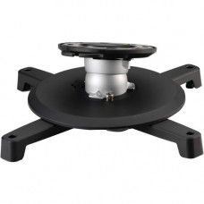 Amer Mounts Universal Ceiling Projector Mount - Black/Silver - Supports up to 33 lb projectors, +/-25 degree tilt, 360 degree rotation AMRP101