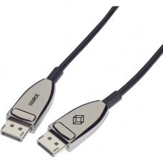 Black Box DisplayPort 1.4 Active Optical Cable (AOC) - 8K60, 32.4 Gbps, 15-m (49.2-ft.) - 49.21 ft Fiber Optic A/V Cable for Audio/Video Device - First End: 1 x DisplayPort Male Digital Audio/Video - Second End: 1 x DisplayPort Male Digital Audio/Video - 