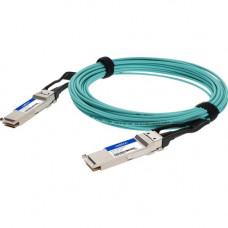 AddOn Fiber Optic Network Cable - 22.97 ft Fiber Optic Network Cable for Network Device, Transceiver, Server, Switch, Storage Adapter - First End: 1 x QSFP56 Network - Second End: 1 x QSFP56 Network - 200 Gbit/s - LSZH, OFNR - Aqua - 1 - TAA Compliant - T