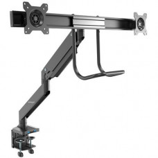 Startech.Com Desk Mount Dual Monitor Arm with USB & Audio - Slim Full Motion Dual Monitor VESA Mount up to 32" Displays - C-Clamp/Grommet - VESA 75x75/100x100mm heavy duty desk mount dual monitor arm supports 32in displays (17.6lb) per screen - 2