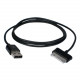 Qvs USB Sync & Charger Cable for Samsung Galaxy Tab Tablet - 3.28 ft Proprietary/USB Data Transfer Cable for Tablet PC - First End: 1 x Type A Male USB - Second End: 1 x Male Proprietary Connector - Black AST-1M
