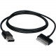 Qvs 3-Meter USB Sync & Charger Cable for Samsung Galaxy Tab/Note Tablet - 9.84 ft Proprietary/USB Data Transfer Cable for Tablet PC - First End: 1 x Male Proprietary Connector - Second End: 1 x Male USB - Black AST-3M