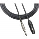 Audio-Technica XLRF - 1/4" Cable for Balanced Microphones with Pin 2 Hot. 10&#39;&#39; (3.0 m) Length - 10 ft 6.35mm/XLR Audio Cable for Microphone, Audio Device - First End: 1 x 6.35mm Male Audio - Second End: 1 x XLR Female Audio - Shieldin