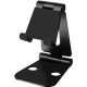 Aluratek Universal Adjustable Portable Foldable Smartphone and Tablet Stand - 5" Height x 3.3" Width x 4" Depth - Desktop - Aluminum, Silicone AUCH05F