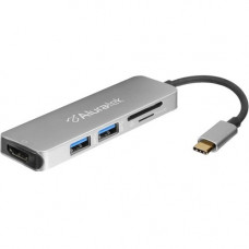 Aluratek USB Type-C Multimedia Hub and Card Reader with HDMI - for Notebook/Tablet PC/Desktop PC - USB Type C - 3 x USB Ports - HDMI - Wired AUMC0302F