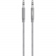 Belkin MIXIT&uarr; Metallic AUX Cable - 4 ft Mini-phone Audio Cable for Audio Device, Speaker, Smartphone, Tablet, Stereo Receiver - First End: 1 x Mini-phone Male Stereo Audio - Second End: 1 x Mini-phone Male Stereo Audio - Gray AV10164BT04-GRY