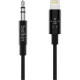 Belkin 3.5 mm Audio Cable With Lightning Connector - 3 ft Lightning/Mini-phone Audio/Data Transfer Cable for Audio Device, Speaker, iPhone - First End: 1 x Lightning Male Proprietary Connector - Second End: 1 x 3.5mm Male Stereo Audio - MFI - Black AV1017
