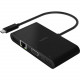 Belkin USB-C Multimedia + Charge Adapter - for Notebook - 100 W - USB Type C - 1 x USB 3.0 - Network (RJ-45) - HDMI - VGA - Wired AVC004BTBK