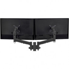 Atdec dual dynamic monitor arm desk mount - Flat and Curved up to 32in - VESA 75x75, 100x100 - Built-in arm rotation limiter - Quick display release - Visual spring tension gauge - Tool-free adjustable monitor height, tilt, pan - Advanced cable management