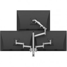 Atdec triple monitor arm "pyramid" desk mount - Flat and Curved up to 32in - VESA 75x75, 100x100 - Top dynamic arm for perfect height, tilt - Built-in arm rotation limiter. Quick display release/attachment - Tool-free adjustable monitor height, 