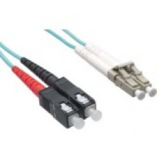 Axiom Fiber Optic Duplex Network Cable - 262.47 ft Fiber Optic Network Cable for Network Device - First End: 2 x LC Male Network - Second End: 2 x SC Male Network - 50/125 &micro;m - Aqua - TAA Compliant - TAA Compliance AXG96707