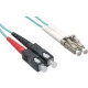 Axiom Fiber Optic Duplex Network Cable - 328.08 ft Fiber Optic Network Cable for Network Device - First End: 2 x LC Male Network - Second End: 2 x SC Male Network - 50/125 &micro;m - Aqua - TAA Compliant - TAA Compliance AXG96708