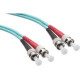 Axiom Fiber Optic Duplex Network Cable - 13.12 ft Fiber Optic Network Cable for Network Device - First End: 2 x ST Male Network - Second End: 2 x ST Male Network - 1.25 GB/s - 50/125 &micro;m - Aqua - TAA Compliant AXG96068