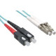 Axiom Fiber Optic Duplex Network Cable - 262.47 ft Fiber Optic Network Cable for Network Device - First End: 2 x LC Male Network - Second End: 2 x SC Male Network - 50/125 &micro;m - Aqua - TAA Compliant AXG96880