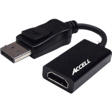 Accell UltraAV DisplayPort 1.1 to HDMI 1.4 Active Adapter - DisplayPort/HDMI A/V Cable for Audio/Video Device, Monitor, Projector, TV - First End: 1 x DisplayPort Male Digital Audio/Video - Second End: 1 x HDMI Female Digital Audio/Video - Black B086B-003