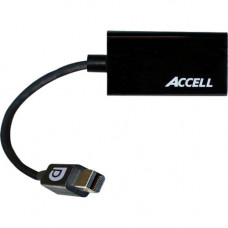 Accell UltraAV Mini DisplayPort 1.1 to HDMI 1.4 Passive Adapter - HDMI/Mini DisplayPort A/V Cable for Audio/Video Device - First End: 1 x Mini DisplayPort Male Digital Audio/Video - Second End: 1 x HDMI Female Digital Audio/Video - Shielding - Black - RoH