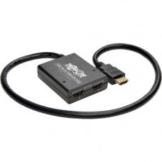 Tripp Lite 2-Port 4K HDMI Splitter Ultra-HD 4K x 2K Video & Audio 3840x2160 - 39.37 ft HDMI A/V Cable for Audio/Video Device, Monitor, Blu-ray Player - First End: 1 x HDMI Female Digital Audio/Video - Second End: 2 x HDMI Female Digital Audio/Video - 