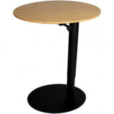 Ergoguys OVAL HEIGHT ADJUSTABLE CAFE TABLE BLACK BASE LIGHT BAMBOO TOP - Light Bamboo Oval Top - 20" Table Top Length x 8" Table Top Width - 26" Height BDL-6739