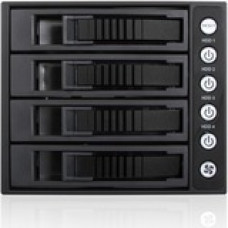 iStarUSA BPU-340HD Drive Enclosure for 5.25" 12Gb/s SAS, Serial ATA/600 - Serial ATA/600 Host Interface Internal - Black - Yes - 4 x HDD Supported - 4 x SSD Supported - 4 x 2.5"/3.5" Bay - Aluminum BPU-340HD-BLACK