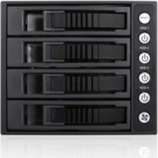 iStarUSA BPU-340HD Drive Enclosure for 5.25" 12Gb/s SAS, Serial ATA/600 - Serial ATA/600 Host Interface Internal - Black - Yes - 4 x HDD Supported - 4 x SSD Supported - 4 x 2.5"/3.5" Bay - Aluminum BPU-340HD-BLACK