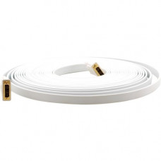 Kramer DVI (M) to DVI (M) Flat White Cable - 10 ft DVI Video Cable for Video Device - First End: 1 x DVI (Single-Link) Male Video - Second End: 1 x DVI (Single-Link) Male Video - White C-DM/DM/FLAT(W)-10