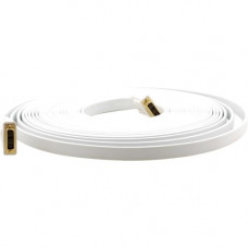 Kramer DVI (M) to DVI (M) Flat White Cable - 6 ft DVI Video Cable for Video Device - First End: 1 x DVI-D (Single-Link) Male Video - Second End: 1 x DVI-D (Single-Link) Male Video - White C-DM/DM/FLAT(W)-6