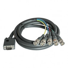 Kramer C-GM/5BM-75 Breakout Coaxial Video Cable Adapter - 75 ft Coaxial Video Cable - First End: 1 x 15-pin HD-15 Male VGA - Second End: 5 x BNC Male Video - Shielding - Dark Gray C-GM/5BM-75