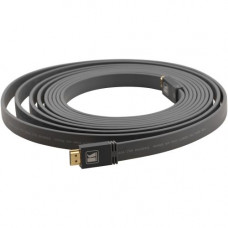 Kramer High-Speed HDMI Flat Cable with Ethernet - Retail Pack - 10 ft HDMI A/V Cable for Audio/Video Device - First End: 1 x HDMI - Second End: 1 x HDMI Male Digital Audio/Video - Shielding C-HM/HM/FLAT-KRTL-3M