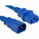 ENET C13 to C14 2ft Blue Power Extension Cord / Cable 250V 18 AWG 10A NEMA IEC-320 C13 to IEC-320 C14 2&#39;&#39; - Lifetime Warranty C13C14-BL-2F-ENC