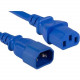 ENET C13 to C14 10ft Blue Power Extension Cord / Cable 250V 18 AWG 10A NEMA IEC-320 C13 to IEC-320 C14 10&#39;&#39; - Lifetime Warranty C13C14-BL-10F-ENC