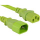 ENET C13 to C14 10ft Green Power Extension Cord / Cable 250V 18 AWG 10A NEMA IEC-320 C13 to IEC-320 C14 10&#39;&#39; - Lifetime Warranty C13C14-GN-10F-ENC