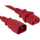 ENET Standard Power Cord - 10 A - Red - 1 ft Cord Length C13C14-RD-1F-ENC