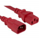 ENET C13 to C14 8ft Red Power Extension Cord / Cable 250V 18 AWG 10A NEMA IEC-320 C13 to IEC-320 C14 8&#39;&#39; - Lifetime Warranty C13C14-RD-8F-ENC