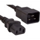 ENET C13 to C14 4ft Black Power Cord / Cable 250V 14 AWG 15A NEMA IEC-320 C13 to IEC-320 C20 4&#39;&#39; - Lifetime Warranty C13C20-4F-ENC
