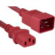 ENET C13 to C14 3ft Red Power Cord / Cable 250V 14 AWG 15A NEMA IEC-320 C13 to IEC-320 C20 3&#39;&#39; - Lifetime Warranty C13C20-RD-3F-ENC