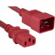 ENET C13 to C14 4ft Red Power Cord / Cable 250V 14 AWG 15A NEMA IEC-320 C13 to IEC-320 C20 4&#39;&#39; - Lifetime Warranty C13C20-RD-4F-ENC