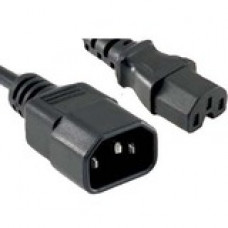 ENET C14 to C15 6ft Black Power Extension Cord 14 AWG 15A NEMA IEC-320 C14 to NEMA IEC-320 C15 Black 6&#39;&#39; - Lifetime Warranty C14C15-6F-ENC